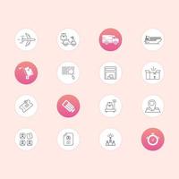 Set of Icons for Delivery Service Companies with Flat Style vector