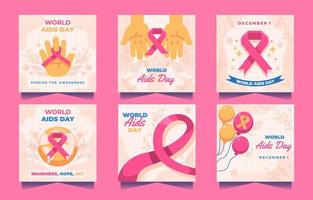 World AIDS Day Social Media Post vector