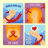 Collection of World Aids Day Content for Social Media vector