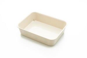 plastic tray or plastic box on white background photo