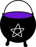 Vector isolated halloween element black magic cauldron