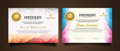 Set modern certificate template vector