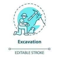 Excavation concept icon vector