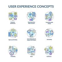 User experience concept icons set vector