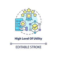 High utility level concept icon vector