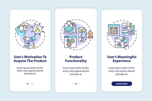 UX rules onboarding mobile app page screen vector