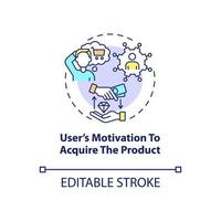 User motivation to product acquire concept icon vector