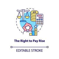 The right to pay rise concept icon vector