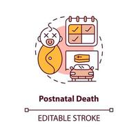 icono del concepto de muerte posnatal vector