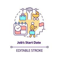 Job start date concept icon vector