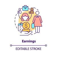 Earnings concept icon vector