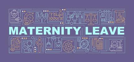 banner de conceptos de palabra púrpura de licencia de maternidad vector