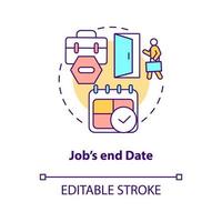 Job end date concept icon vector