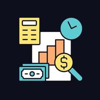 Financial management RGB color icon for dark theme vector