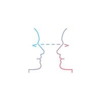 Eye contact gradient linear vector icon