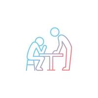 Body language gradient linear vector icon