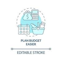 Plan budget easier blue concept icon vector