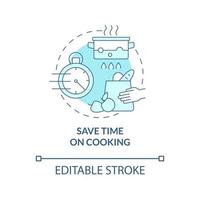 Save time on cooking blue concept icon vector