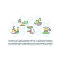 Guide to menu planning concept line icons with text vector