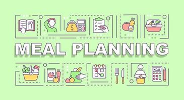 Meal planning word concepts banner vector