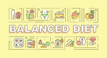 banner de conceptos de palabra de dieta equilibrada vector