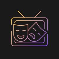 TV drama gradient vector icon for dark theme