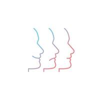 Facial expressions gradient linear vector icon