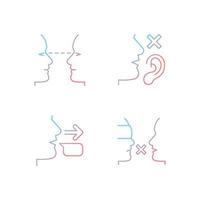 Improve everyday communication gradient linear vector icons set