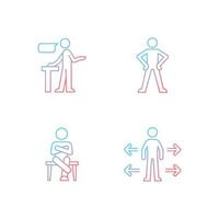 Communication skills gradient linear vector icons set