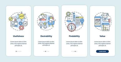 UX principles onboarding mobile app page screen vector