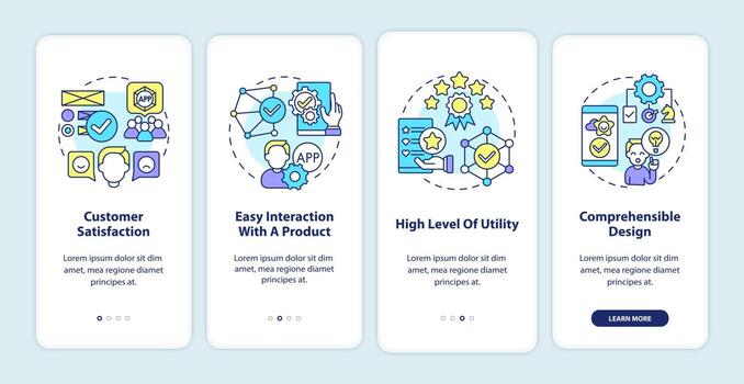 Product usage onboarding mobile app page screen vector