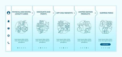 Grocery shop loyalty program ideas onboarding vector template