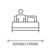 Bed rest linear icon vector