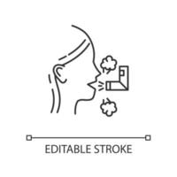 icono lineal de inhalación vector