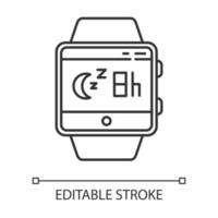 Sleep monitoring smartwatch function linear icon vector