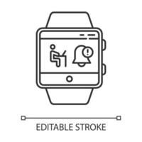 Notifications smartwatch function linear icon vector