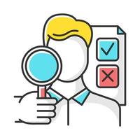 Survey interviewer color icon vector