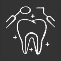 icono de tiza de cuidado dental vector