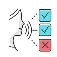Survey audio response color icon vector