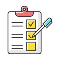 Survey questionnaire form color icon vector