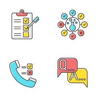 Survey methods color icons set vector