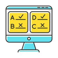 Online survey color icon vector