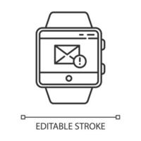 Messaging smartwatch function linear icon vector