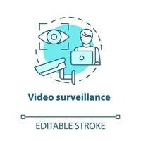 Video surveillance turquoise concept icon vector