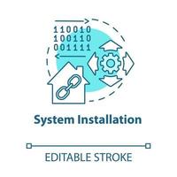 System installation turquoise concept icon vector