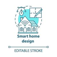 Diseño de casa inteligente icono de concepto turquesa vector