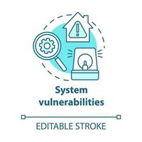 Vulnerabilidades del sistema icono de concepto turquesa vector
