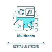 Multiroom turquoise concept icon vector