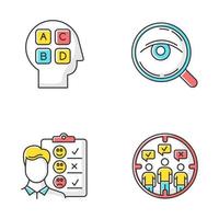 Survey methods color icons set vector