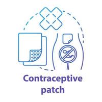 Contraceptive patch blue concept icon vector